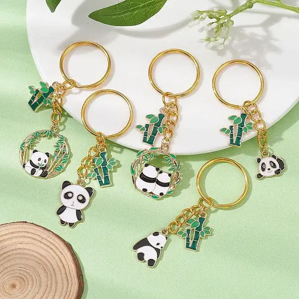 5Pcs Alloy Enamel Keychain