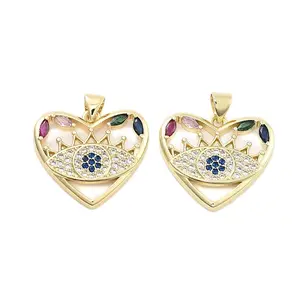 Brass Pave Cubic Zirconia Pendants
