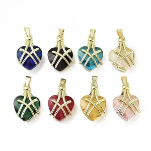 Real 18K Gold Plated Brass Glass Pendants