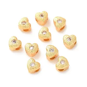 Brass Pave Cubic Zirconia Beads