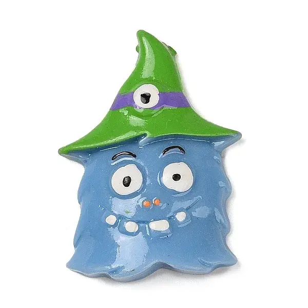 Ghost with Witch Hat Halloween Opaque Resin Decoden Cabochons