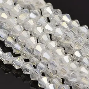 Faceted Bicone Electroplate Glass Beads Strands