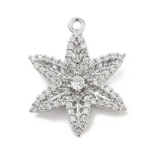 Brass Pave Clear Cubic Zirconia Pendants