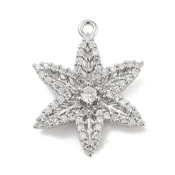 Brass Pave Clear Cubic Zirconia Pendants