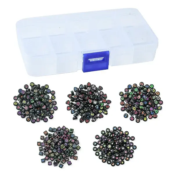 500Pcs 5 Styles Opaque Acrylic Beads