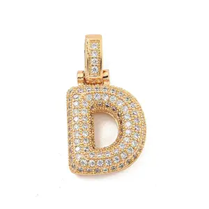 Brass Micro Pave Clear Cubic Zirconia Pendants