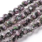 Handmade Gold Sand Lampwork Beads Strands