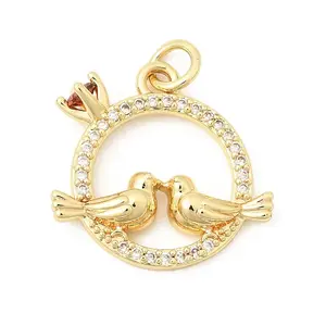 Valentine's Day Brass Micro Pave Cubic Zirconia Pendants