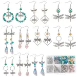 DIY Dragonfly Alloy & Glass Dangle Earring Making Kits