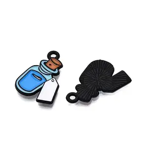 Halloween Theme Spray Painted Alloy Enamel Pendants