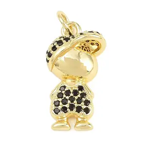 Brass Micro Pave Cubic Zirconia Pendants