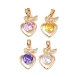 Brass Micro Pave Cubic Zirconia Pendants