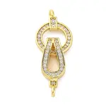 Brass Clear Cubic Zirconia Fold Over Clasps