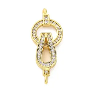 Brass Clear Cubic Zirconia Fold Over Clasps