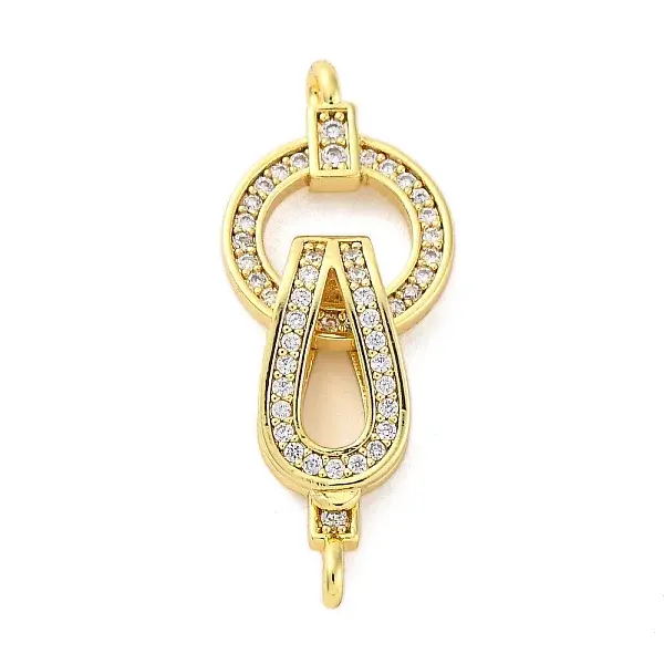 Brass Clear Cubic Zirconia Fold Over Clasps