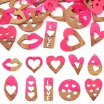 20Pcs 10 Styles Resin and Walnut Pendants