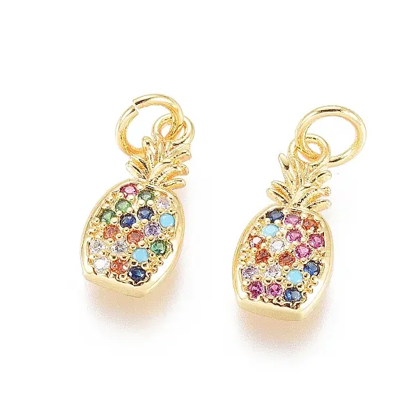 Brass Micro Pave Cubic Zirconia Pendants