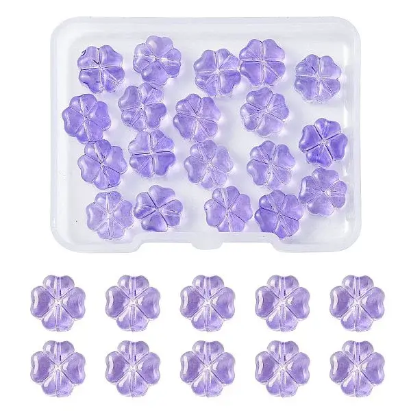 20Pcs Transparent Spray Painted Glass Beads