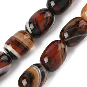 Natural Banded Agate/Striped Agate(Dyed & Heated) Beads Strands