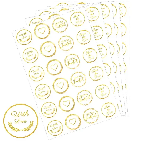 Word Gold Foil Self-adhesive Stickers