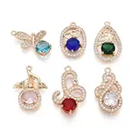 Brass Micro Pave Cubic Zirconia Pendants