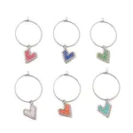 Glass Heart Wine Glass Charms