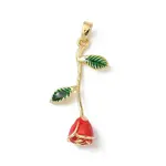 Brass Red Enamel Pendants