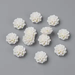 15MM White Flower Resin Cameo Cabochons for Finger Ring Making