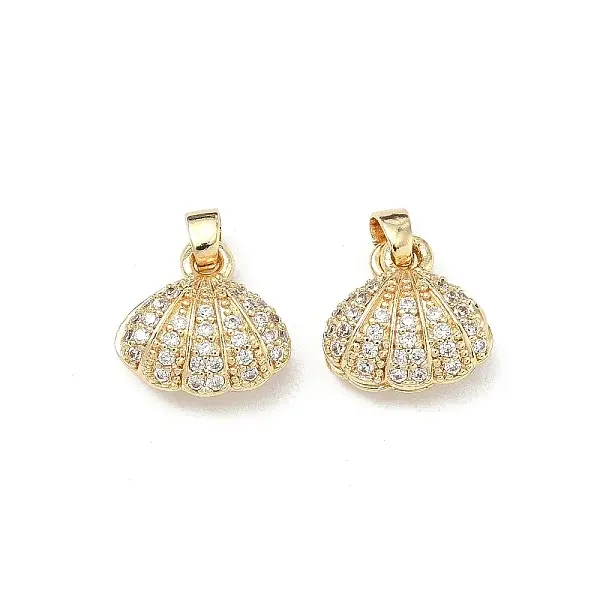 Brass Micro Pave Clear Cubic Zirconia Pendants