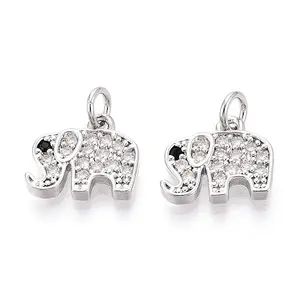 Brass Micro Pave Cubic Zirconia Charms