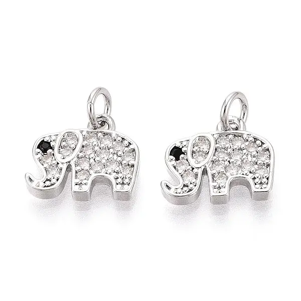 Brass Micro Pave Cubic Zirconia Charms