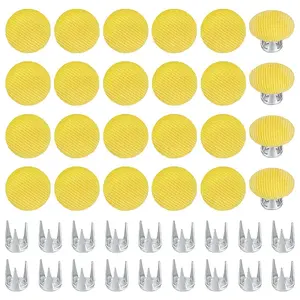 24 Bags Flat Round Cloth Cap Nail Buttons