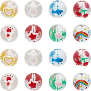 32Pcs 8 Colors Transparent Handmade Lampwork Beads