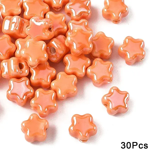 30Pcs Handmade Porcelain Bead