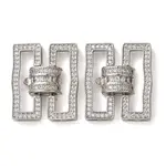Brass Micro Pave Clear Cubic Zirconia Fold Over Clasps