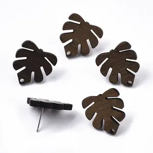 Tropical Theme Walnut Wood Stud Earring Findings