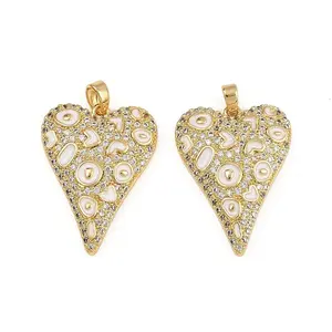 Brass Micro Pave Clear Cubic Zirconia Pendants