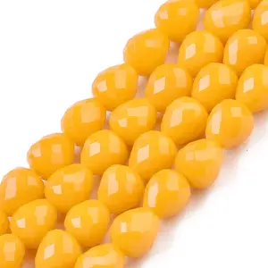 Opaque Solid Color Glass Beads Strands
