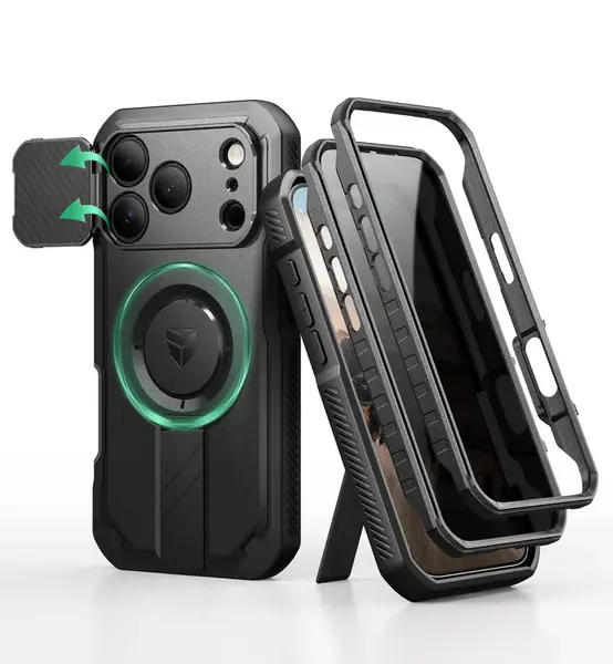 Dexnor Privacy MagSafe Kickstand Camprotector obal iPhone 17 Pro, černý