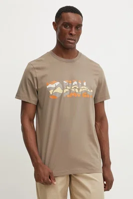 Tričko Fjallraven Multicolor Logo hnědá barva, s potiskem, F12600268