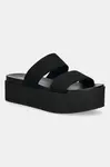 Pantofle Calvin Klein Jeans FLATFORM SANDAL WEBBING IN dámské, černá barva, na platformě, YW0YW01789