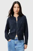 Kašmírový kardigan AllSaints REBEL dámský, tmavomodrá barva, W004KC