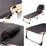 Skladacia turistická, kempingová posteľ Canada 193 cm – sivá, nastaviteľná, do 120 kg