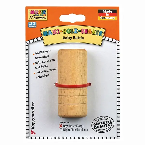 Drevená hrkálka MAXI - svetlá