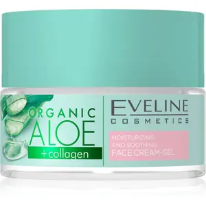 Eveline Cosmetics Organic Aloe+Collagen aktivní intenzivně hydratační gel-krém se zklidňujícím účinkem 50 ml