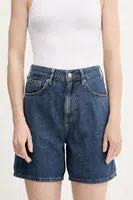 Džínové šortky Sisley dámské, modrá barva, high waist, 4IHQL901M
