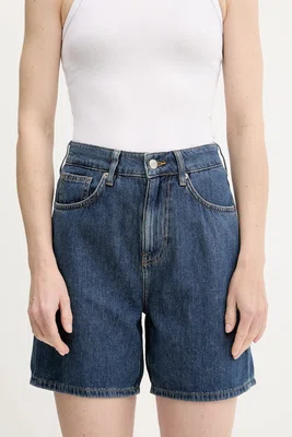 Džínové šortky Sisley dámské, modrá barva, high waist, 4IHQL901M