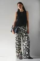 Kalhoty Medicine dámské, černá barva, široké, medium waist