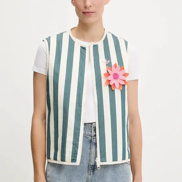 Vesta adidas Originals dámská, béžová barva, přechodná, KC0674