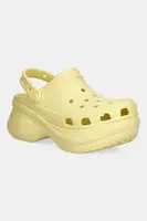 Pantofle Crocs Classic Bae Clog dámské, žlutá barva, na platformě, 206302